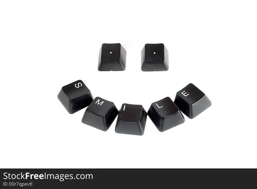 Keyboard keys like smile isolated on white