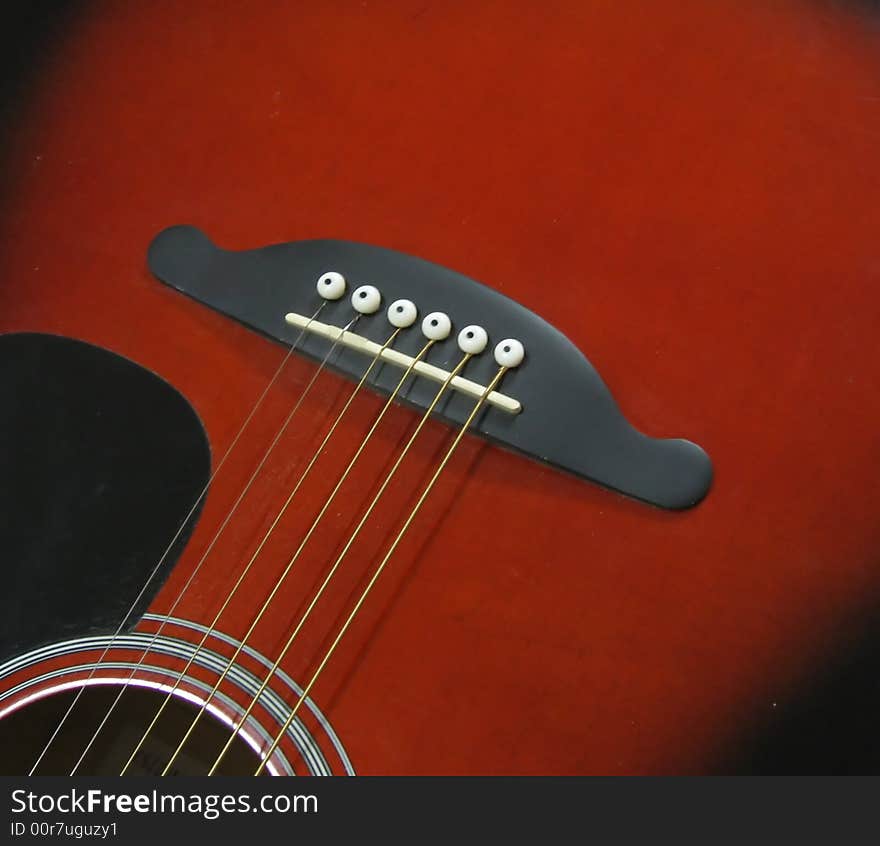 Strings on a guitar