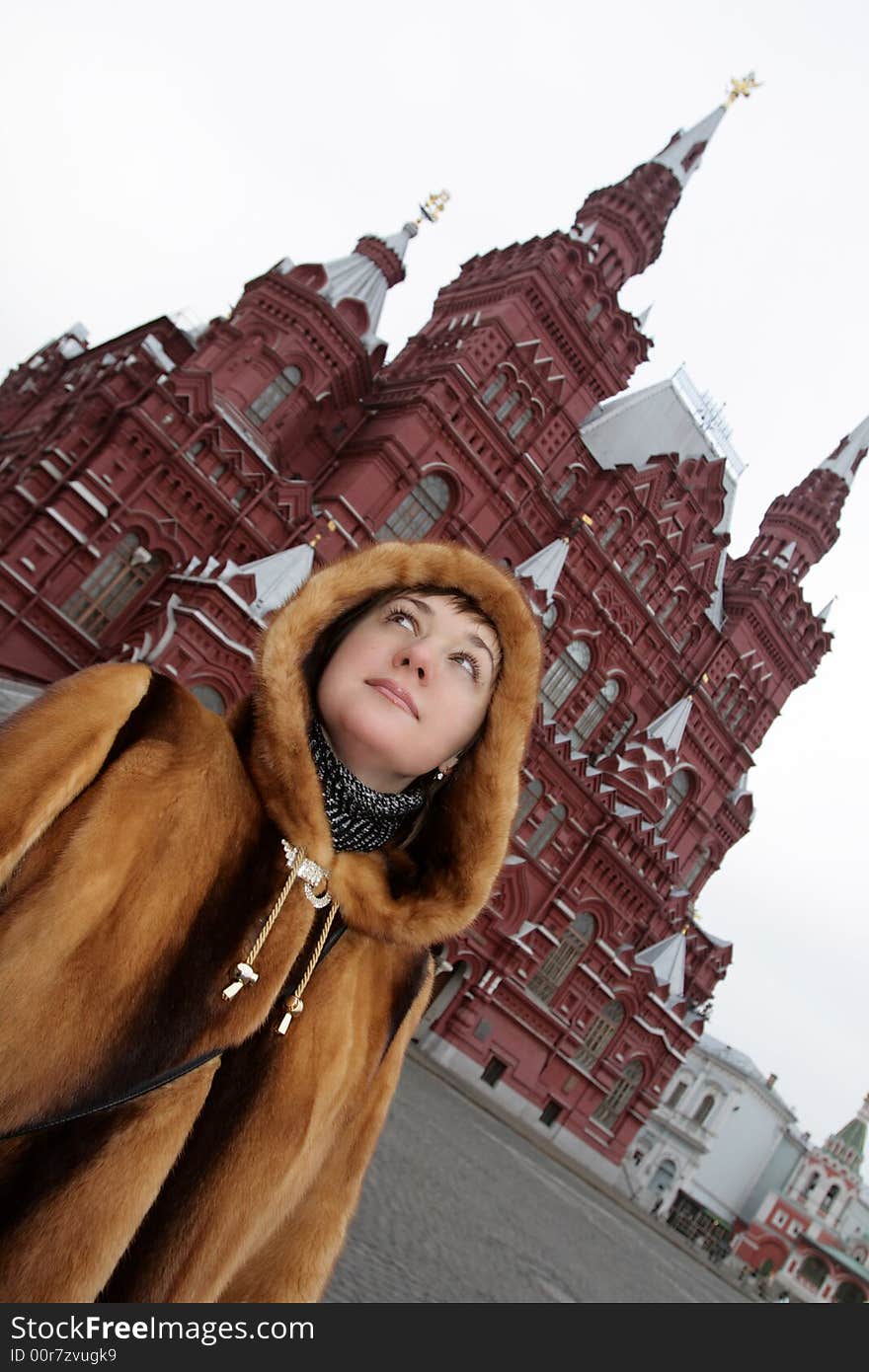 Girl in the Red square