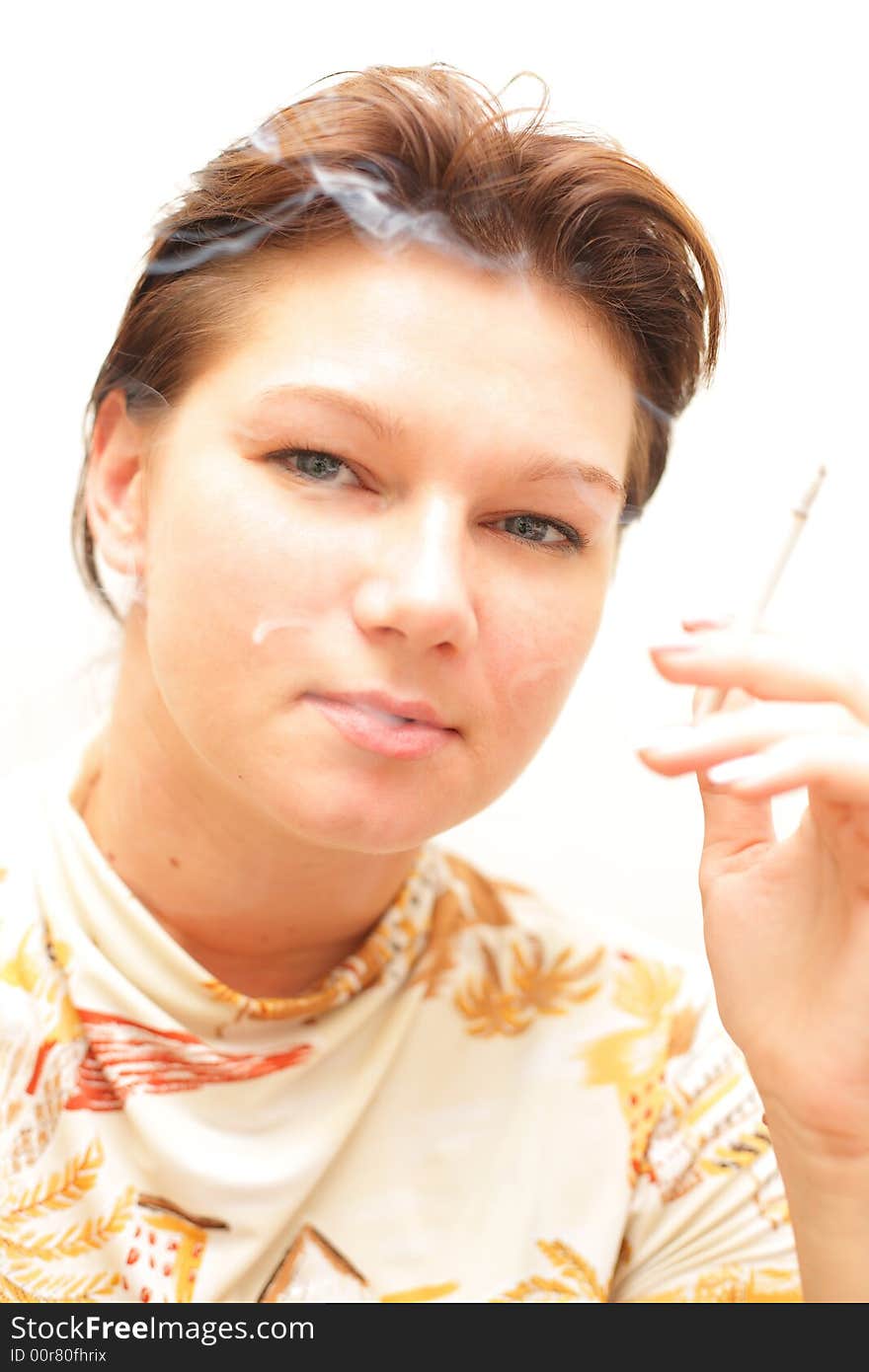 Girl smoking cigarette