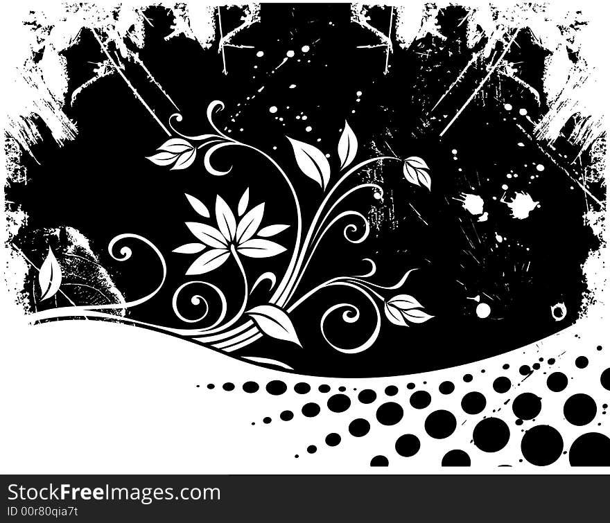 Decorative floral background, vector illustration