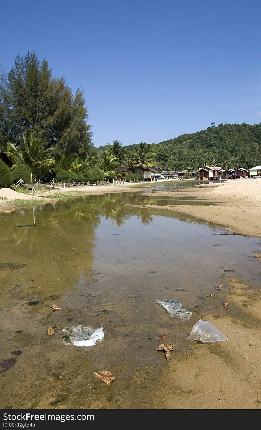 Garbage on the Beach Spoiling the Otherwise Beautiful View