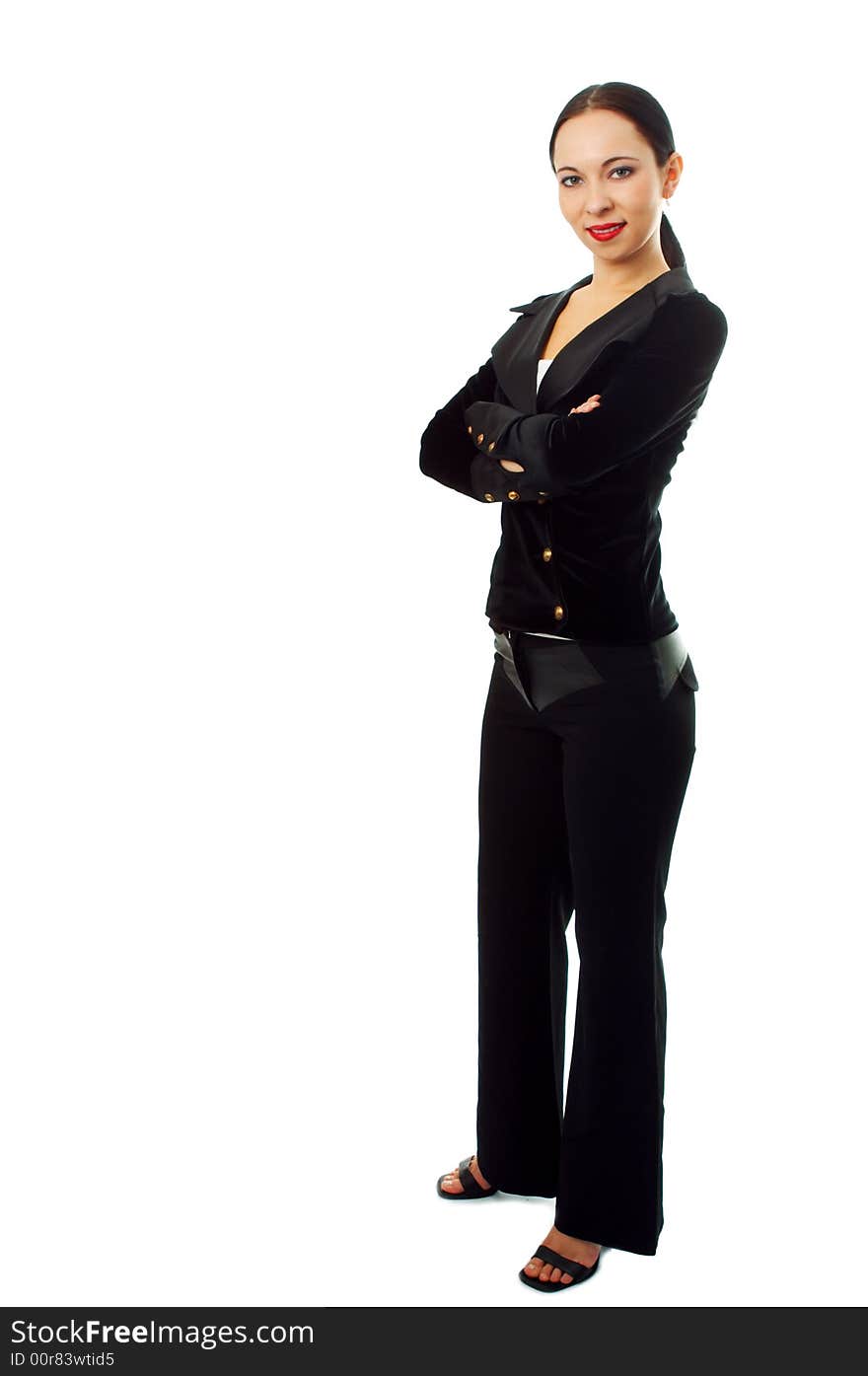 Business woman on white background