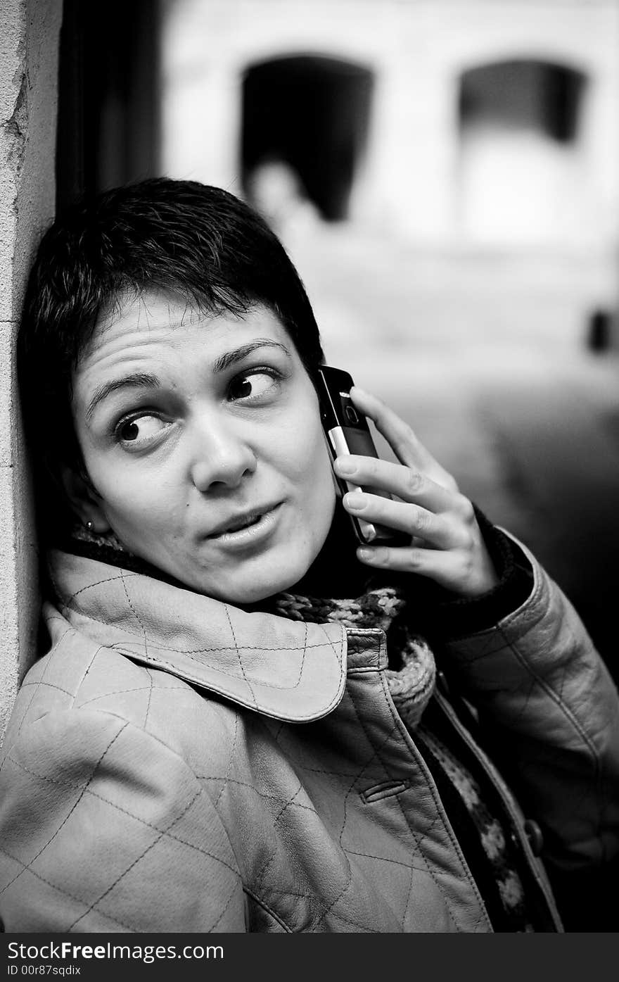 Woman speaking on phone