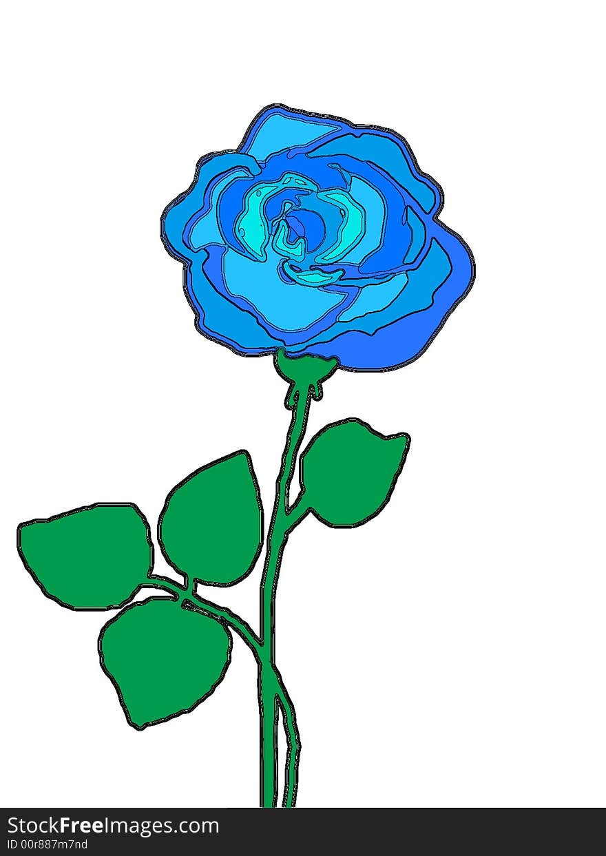 Here is illustration of the blue rose -magic flower