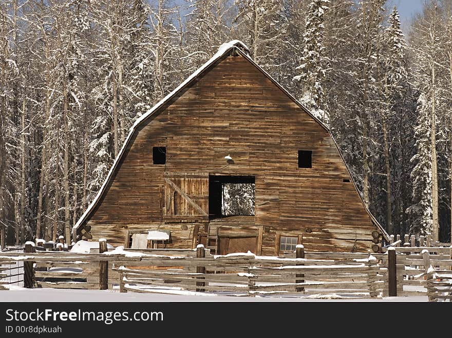 Winter barn