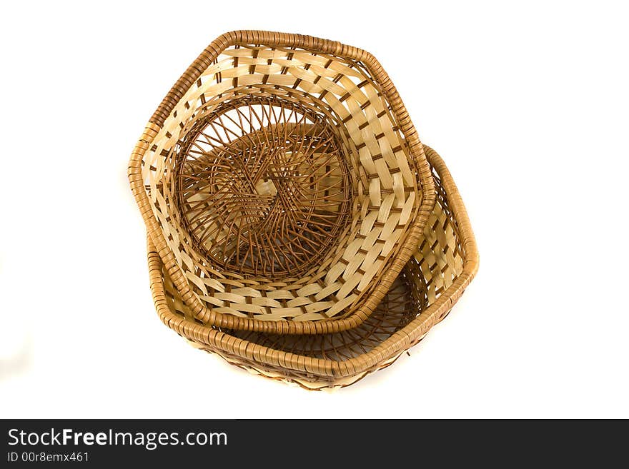 Two isolated baskets (cribs) on white background. Two isolated baskets (cribs) on white background