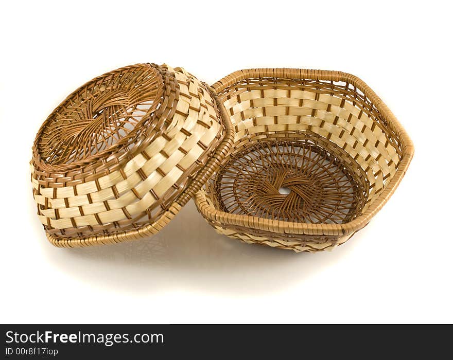 Two isolated baskets (cribs) on white background. Two isolated baskets (cribs) on white background