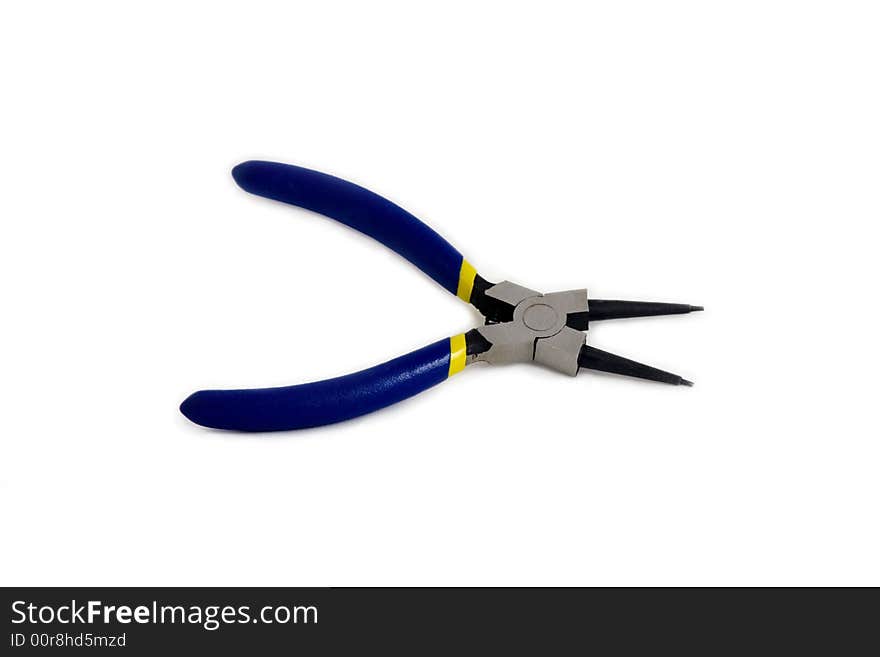 Isolated pliers on white background