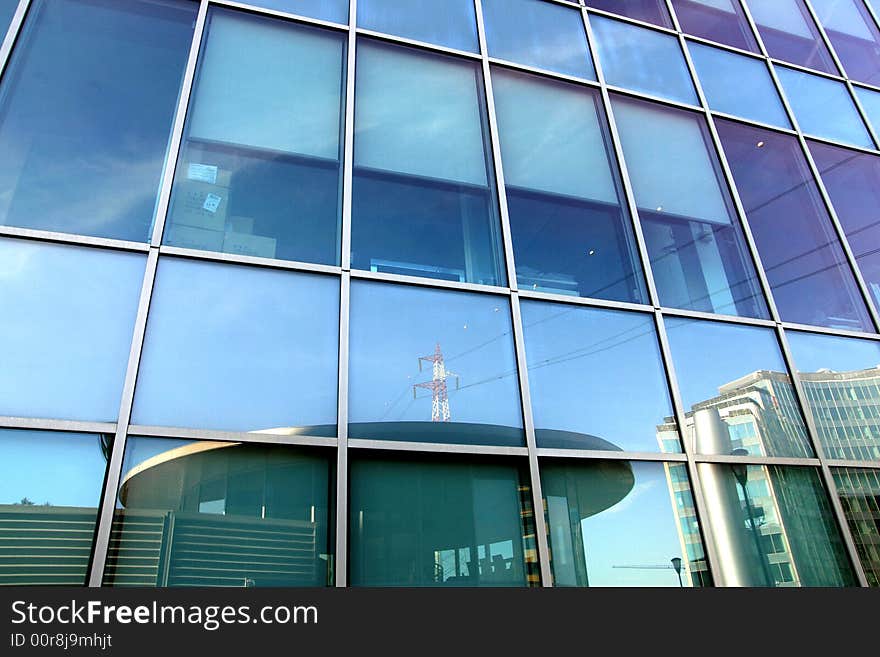 Modern italian architecture in a work quarter. Business building. Milan, Italy. Modern italian architecture in a work quarter. Business building. Milan, Italy.