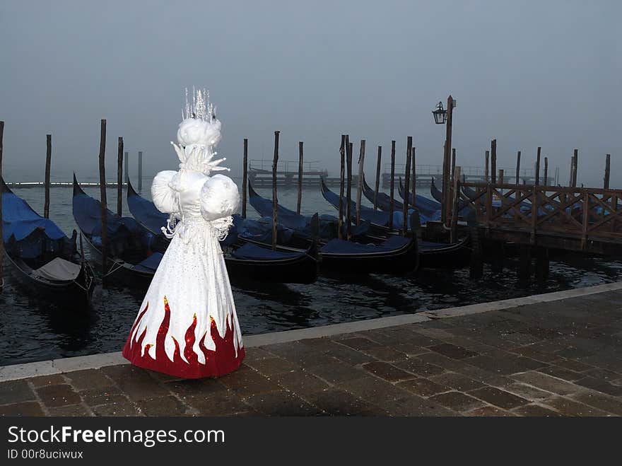 People during the Venice Carnival in Italy