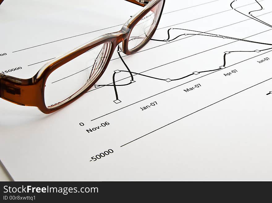 Spectacles resting on financial results. Spectacles resting on financial results