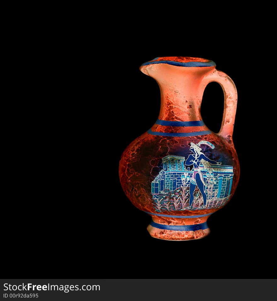 Red ancient traditional greek vase