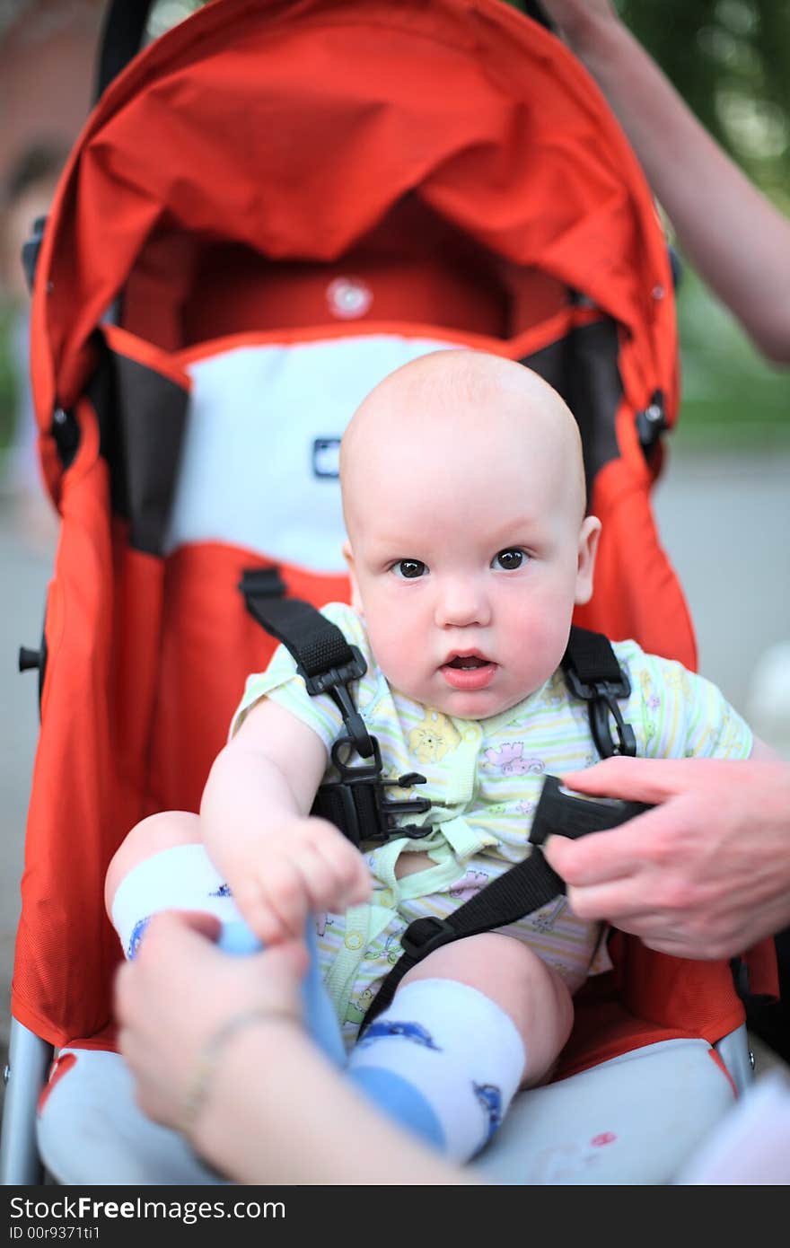 Baby in sitting stroller #3