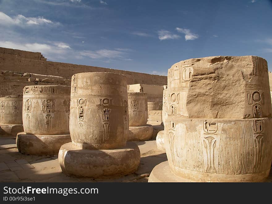 Ruins of Medinet Habu ancient temple, Egypt, Luxor. Ruins of Medinet Habu ancient temple, Egypt, Luxor