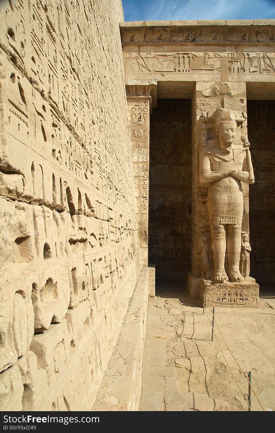 Ruins of Medinet Habu ancient temple, Egypt, Luxor. Ruins of Medinet Habu ancient temple, Egypt, Luxor