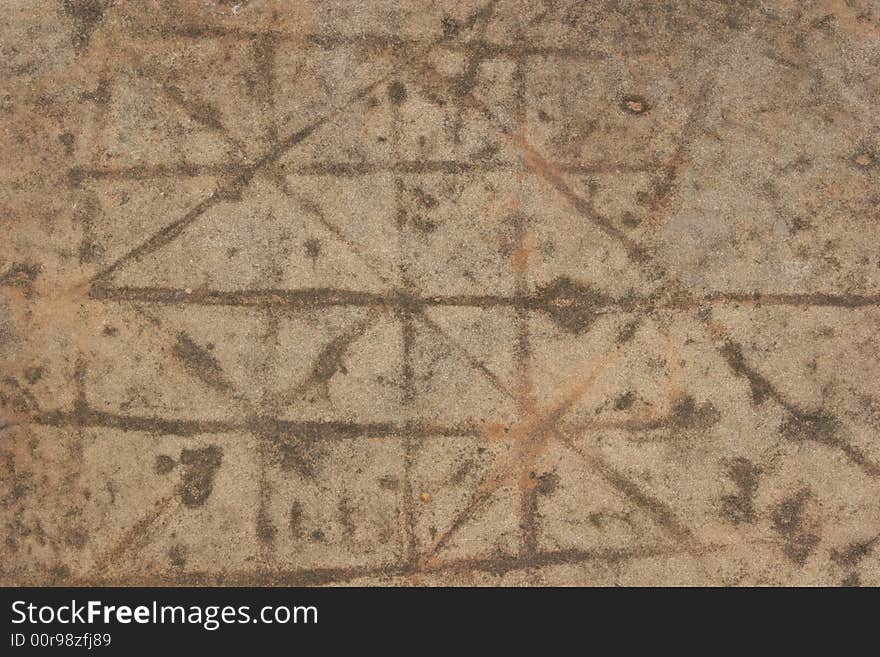 Chess board carved in stone. Chess board carved in stone