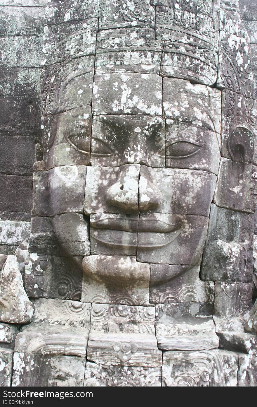 Stone sculpture with a smile