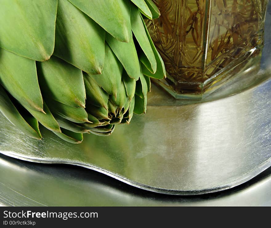 Artichoke Reflected in Stainless Steel