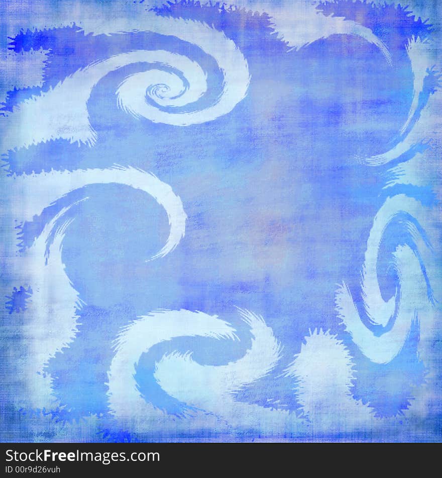 Grungy winter background - blue swirls and waves vignette. Grungy winter background - blue swirls and waves vignette