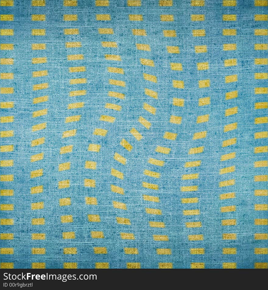 Blue grungy background with yellow pattern