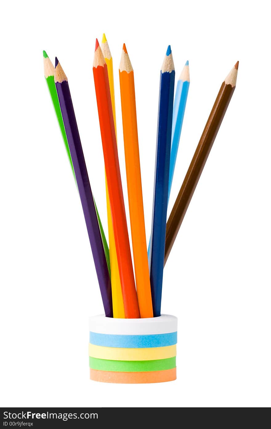 Color standing pencils