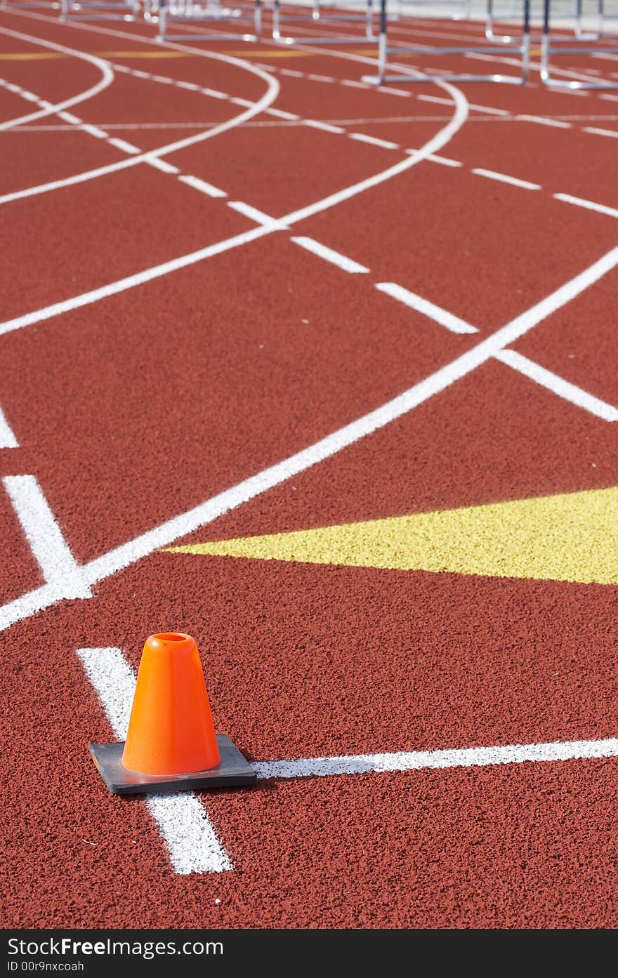 A picture of a track and field venue. A picture of a track and field venue