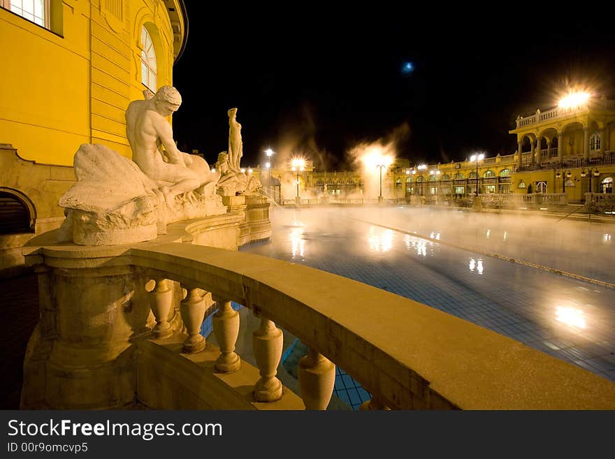 Public baths, night