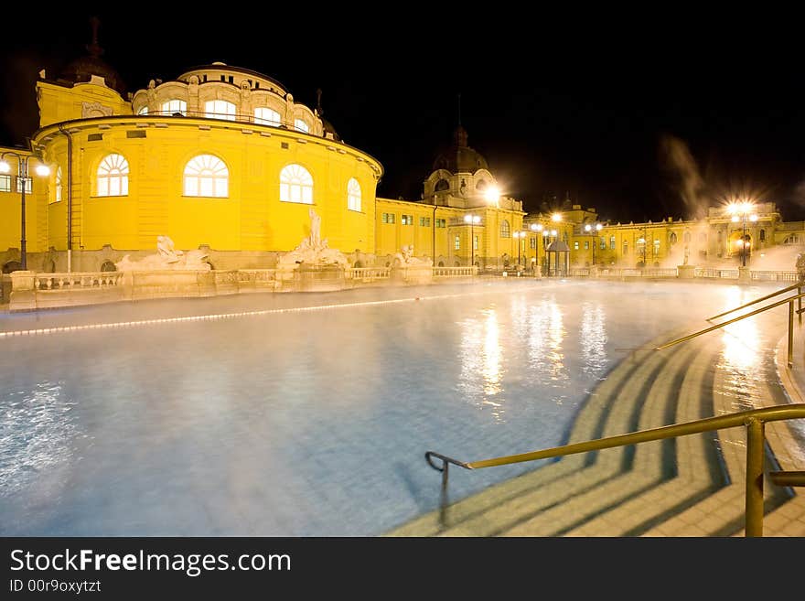 Public baths, night