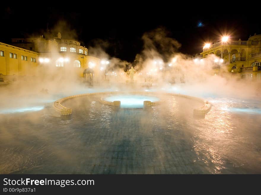 Public baths, night