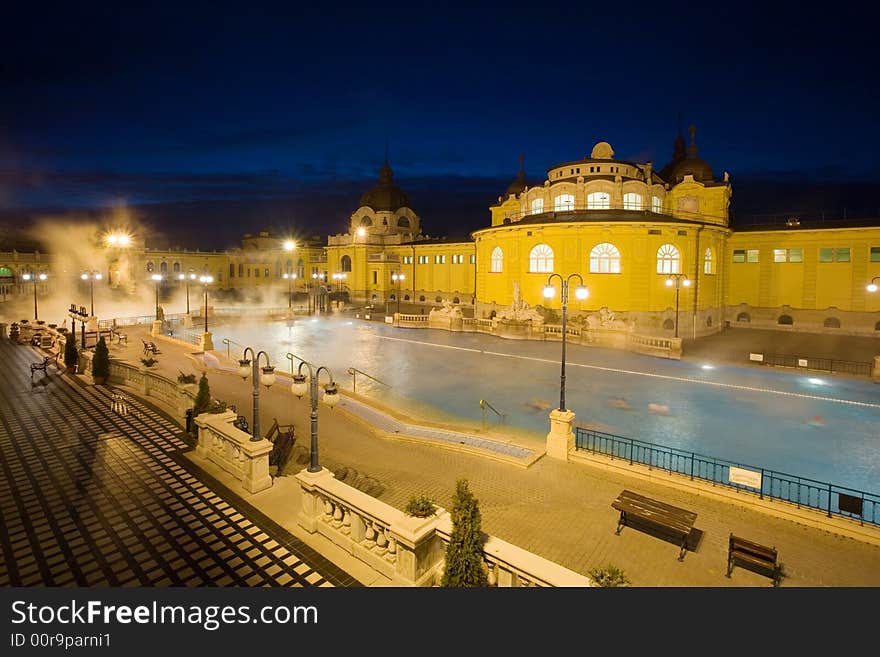 Public baths, night