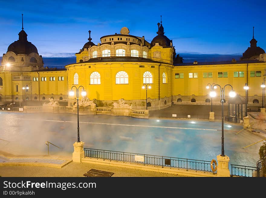 Public baths, night