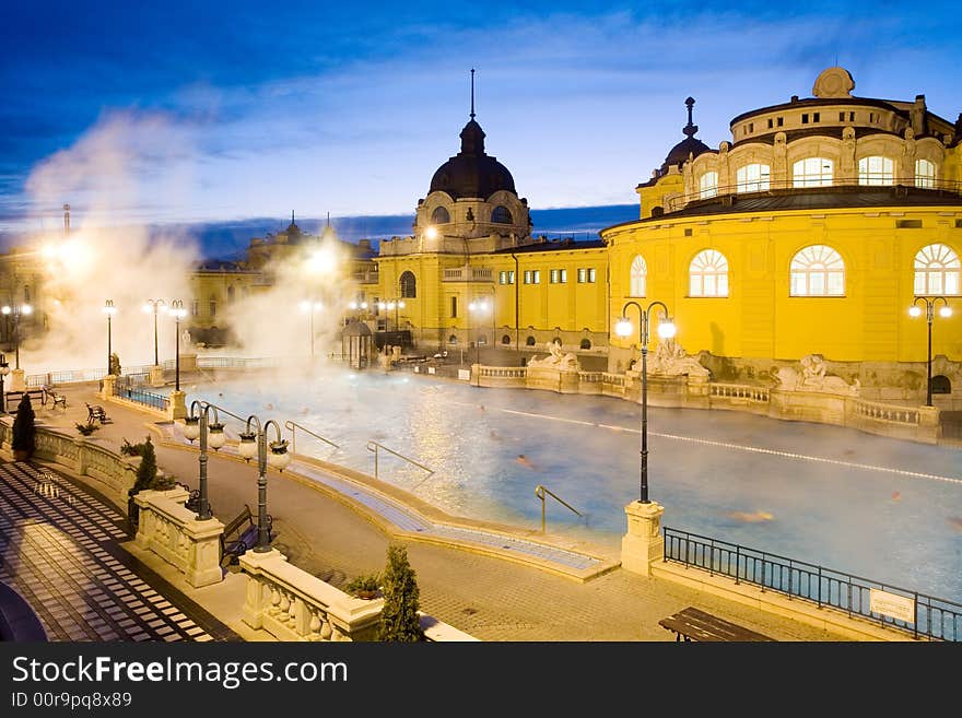 Public baths, night