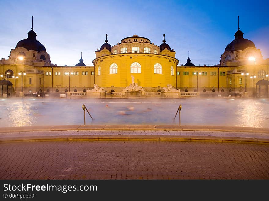 Public baths, night