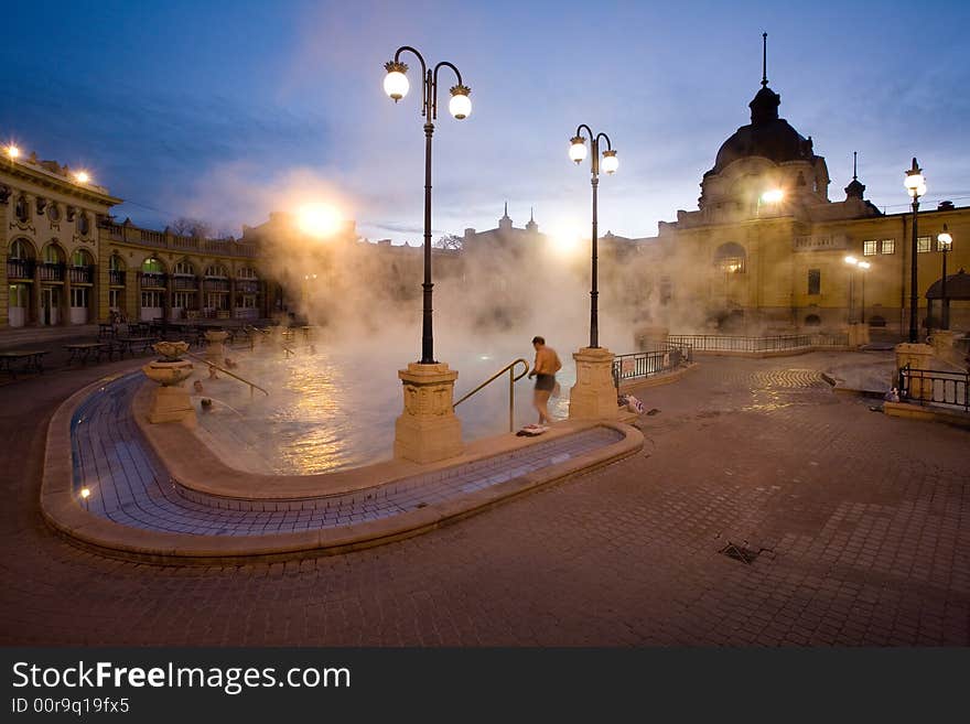 Public baths, night