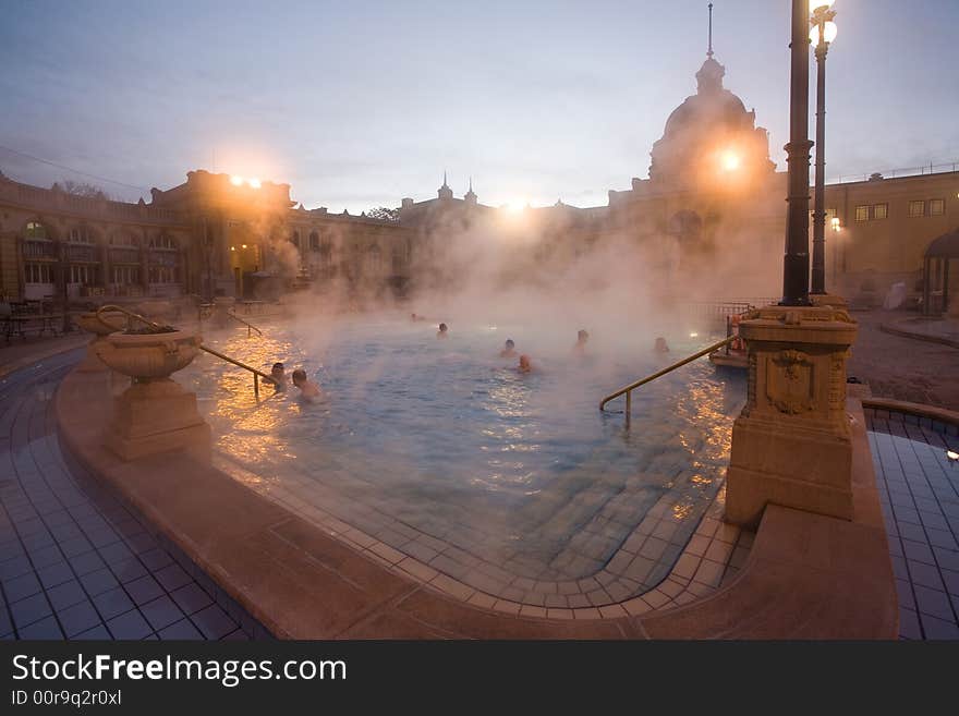 Public baths, night