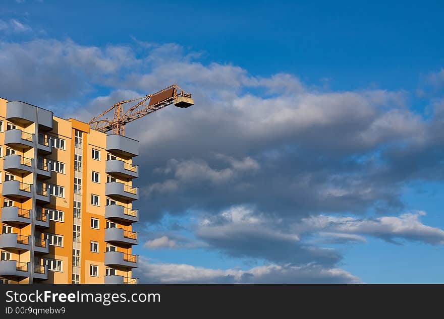 Blue sky and building