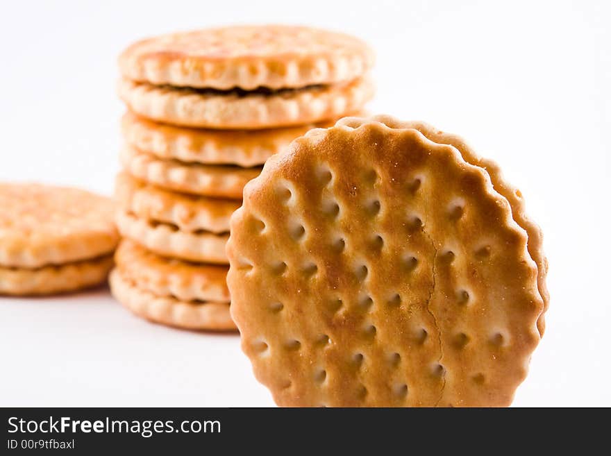 Group of bisquits macro close up studio. Group of bisquits macro close up studio