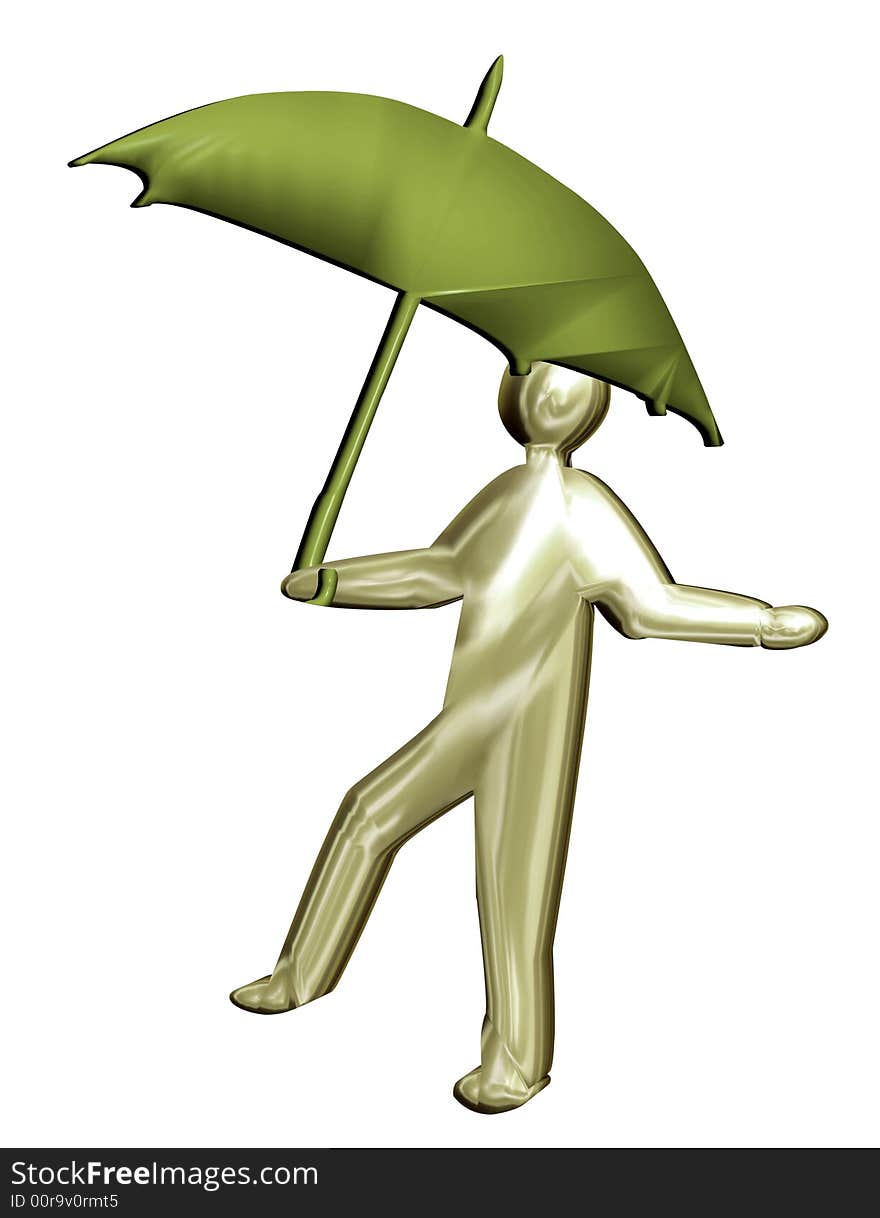 3D brolly man