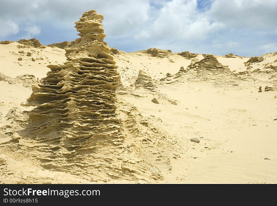 Wind blown sand structure in Giant Dune New Zealand. Wind blown sand structure in Giant Dune New Zealand