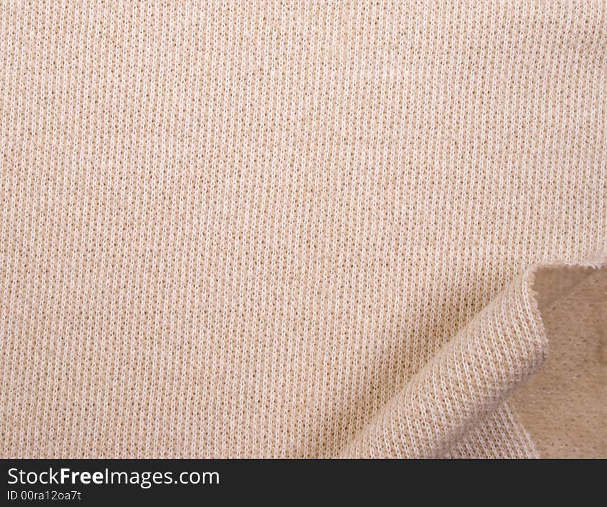 Clear textile cotton sample curved on the corner. Clear textile cotton sample curved on the corner