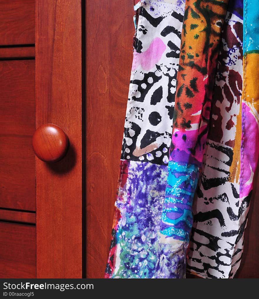 Silk Scarf Draped over dresser door