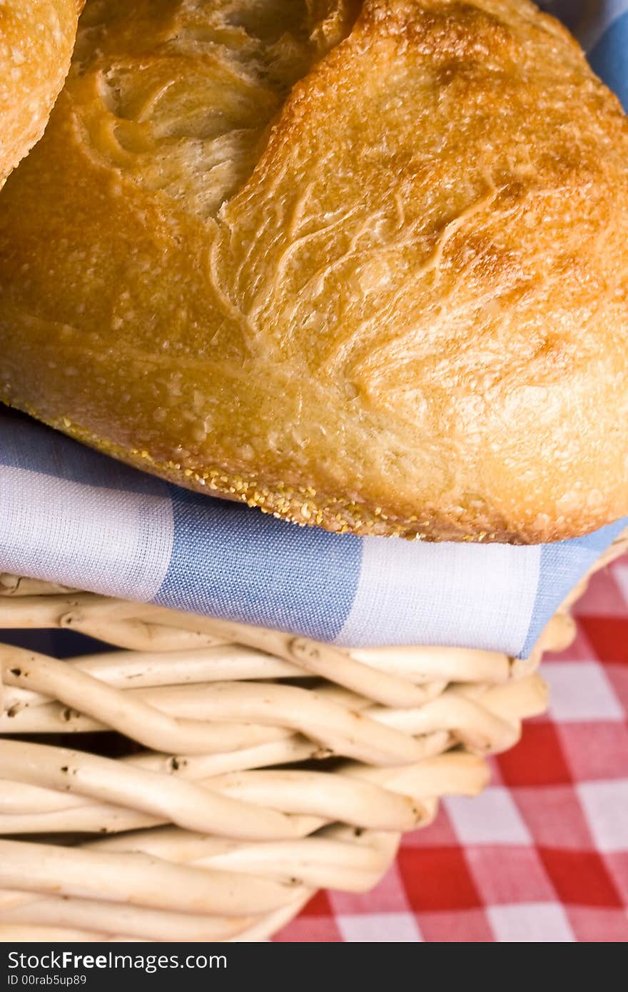 Freshly baked golden bread ready for some butter. Freshly baked golden bread ready for some butter