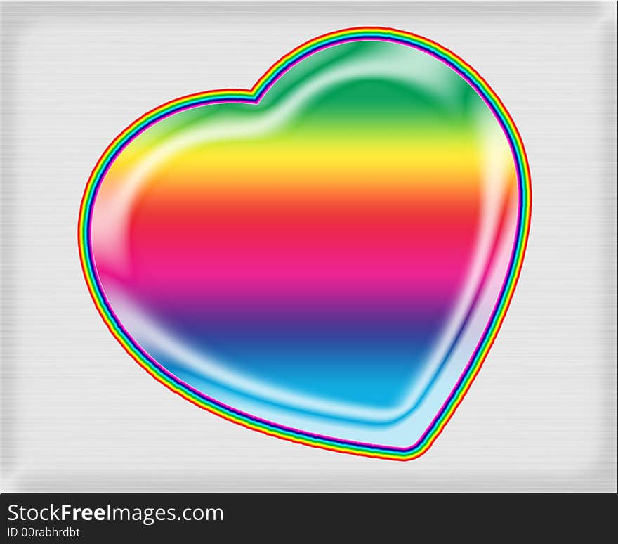 Computer illustration of rainbow heart