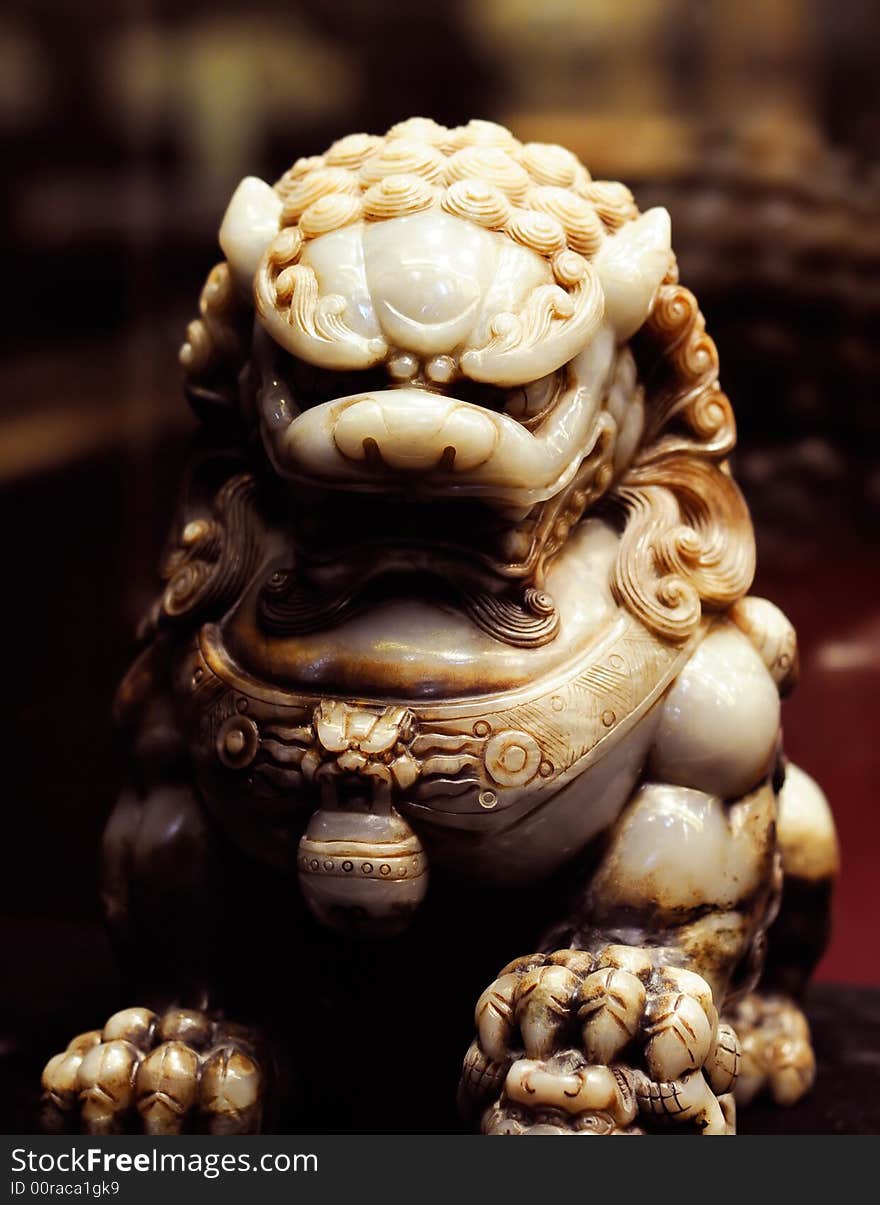 Lion sculpture made of jade. Lion sculpture made of jade