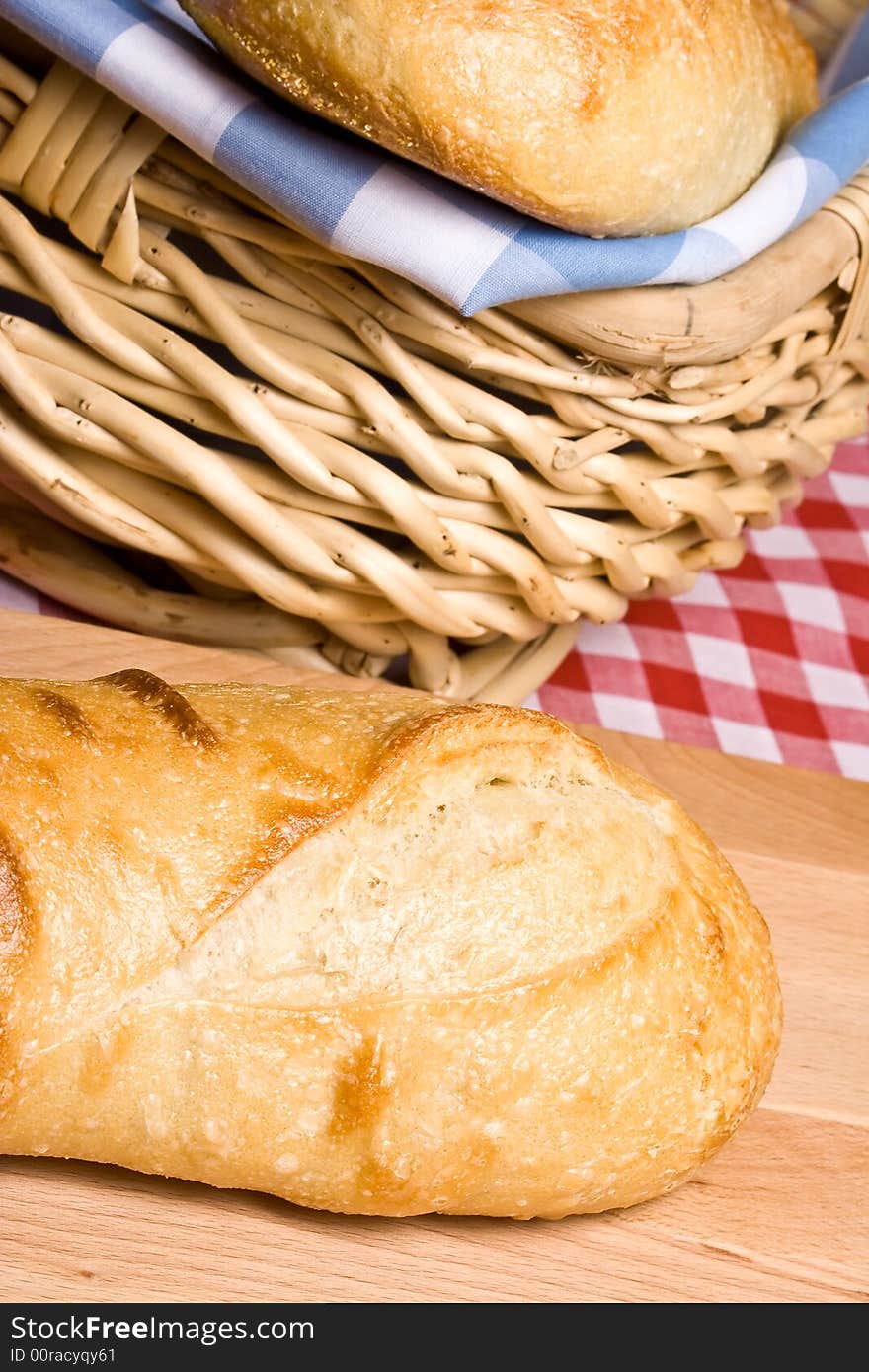 Freshly baked golden bread ready for some butter. Freshly baked golden bread ready for some butter