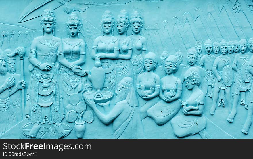 Indonesia, Java: Frescoes in bas relief