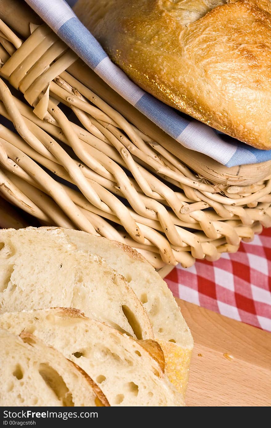 Freshly baked golden bread ready for some butter. Freshly baked golden bread ready for some butter