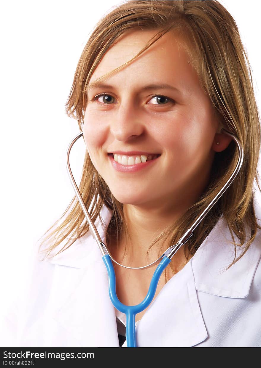 Female doctor with a stethoscope