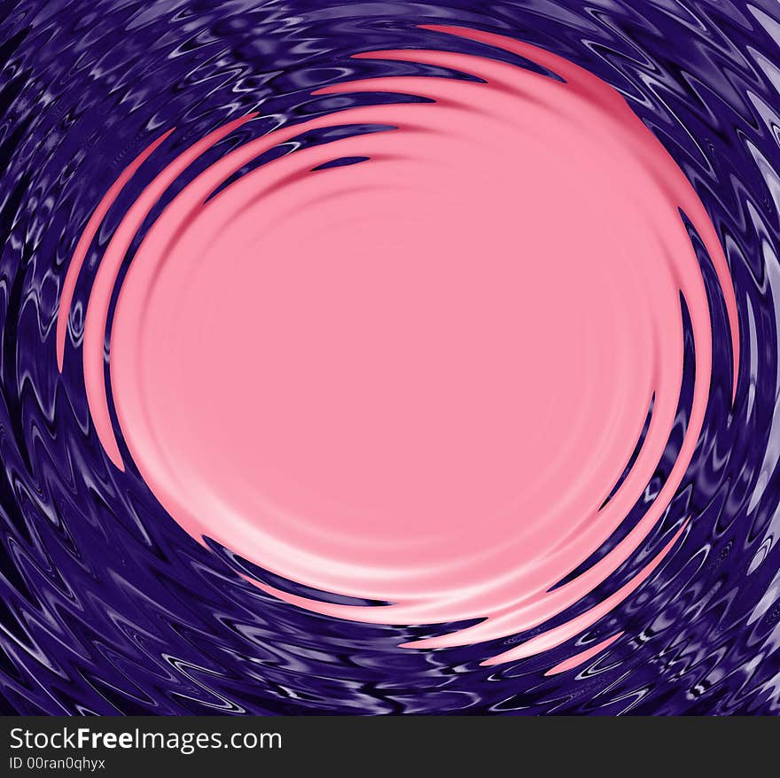 Computer illustration of pink heart in rings. Computer illustration of pink heart in rings